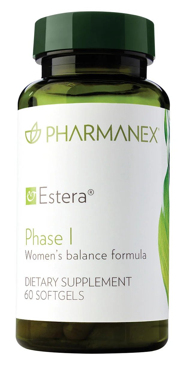 Pharmanex Estera Phase I Women's Balance Formula dietary supplement bottle on a white background