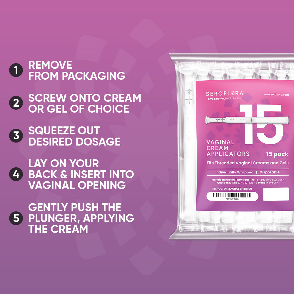 Disposable Vaginal Cream Applicators for Premarin, Estace & many others (15ct) 15 Vaginal Applicators Seroflora