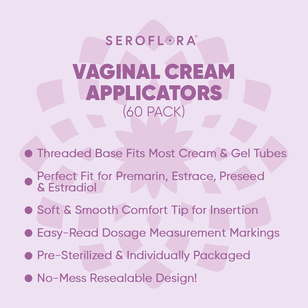 Disposable Vaginal Cream Applicators for Premarin, Estrace & many others (60ct) 60 Vaginal Applicators Seroflora