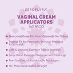 Disposable Vaginal Cream Applicators for Premarin, Estrace & many others (60ct) 60 Vaginal Applicators Seroflora