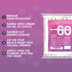 Disposable Vaginal Cream Applicators for Premarin, Estrace & many others (60ct) 60 Vaginal Applicators Seroflora