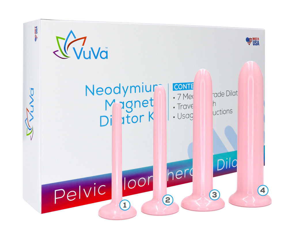 Dilatadores vaginales magnéticos de neodimio VuVa, tamaños 1, 2, 3, 4, incluye lubricante de 2 oz 