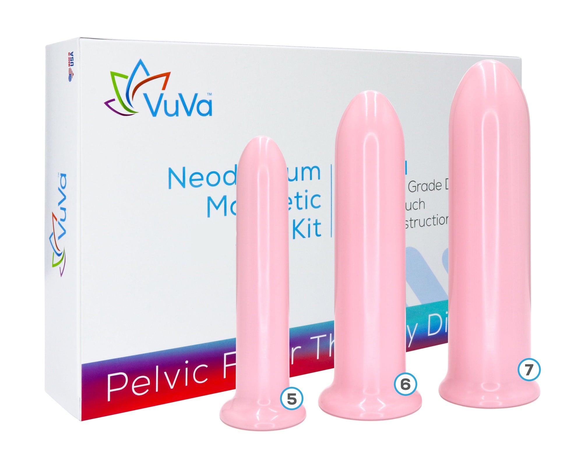VuVa Neodymium Magnetic Vaginal Dilator Sets - Sizes 5,6,7 Includes Travel Pouch Vuvatech   