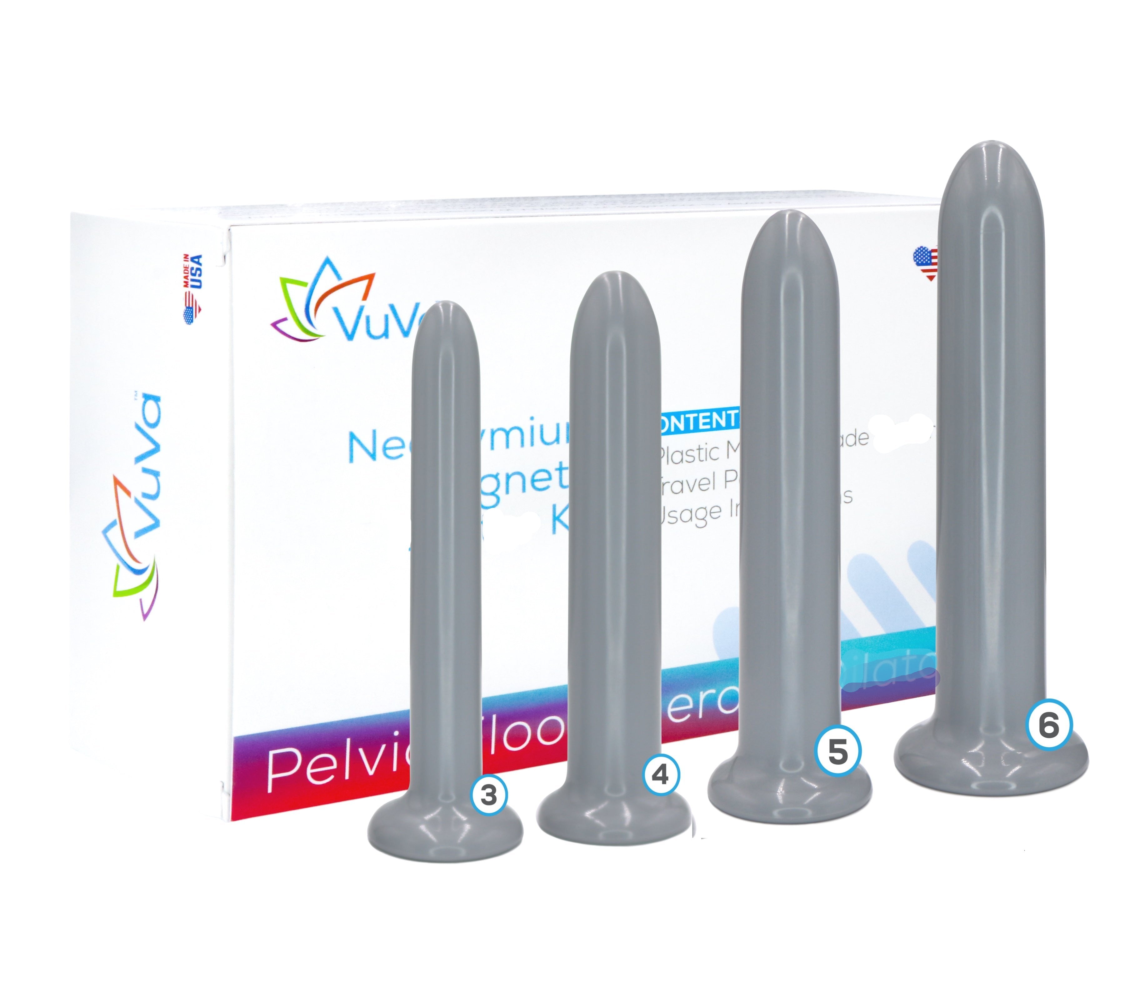 Unisex VuVa Neodymium Magnetic Set - Sizes 3,4,5,6  Vuvatech Rectal Dilators and Anal Dilators  Anal Expanders  