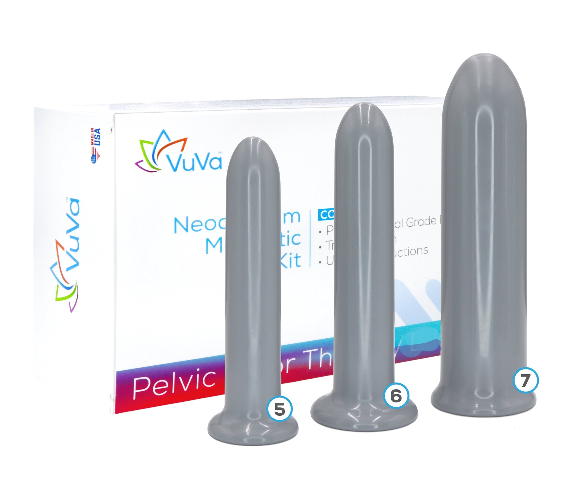 Unisex VuVa Neodymium Magnetic Anal Dilators Rectal Dilators Anal Expanders Set - Sizes 5,6,7  Vuvatech   