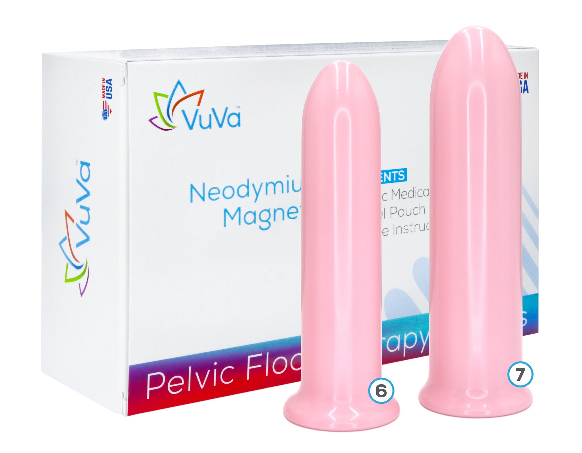 Size 6 & 7 Neodymium Magnetic Vaginal  Dilators Combo Set Vuvatech   