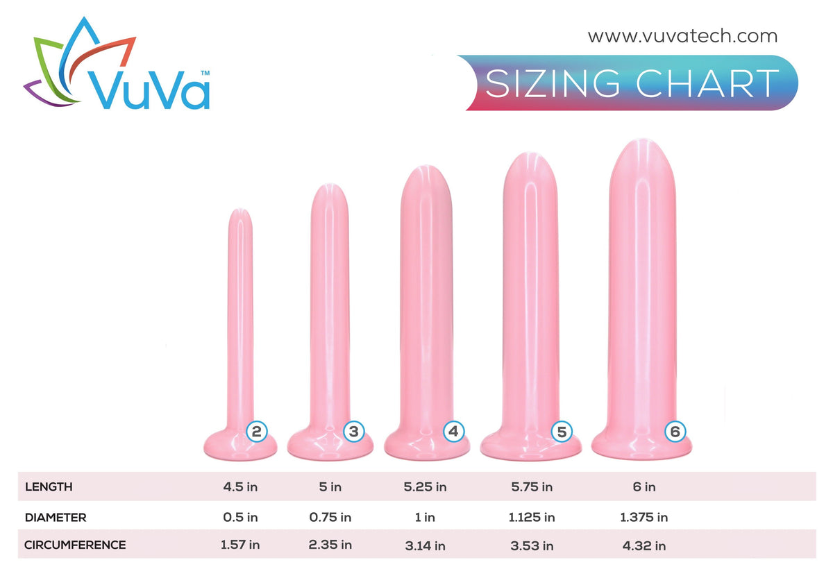 Five VuVa Smooth Vaginal Dilators - Set of 5 with Instructions and Travel Pouch  Vuvatech   