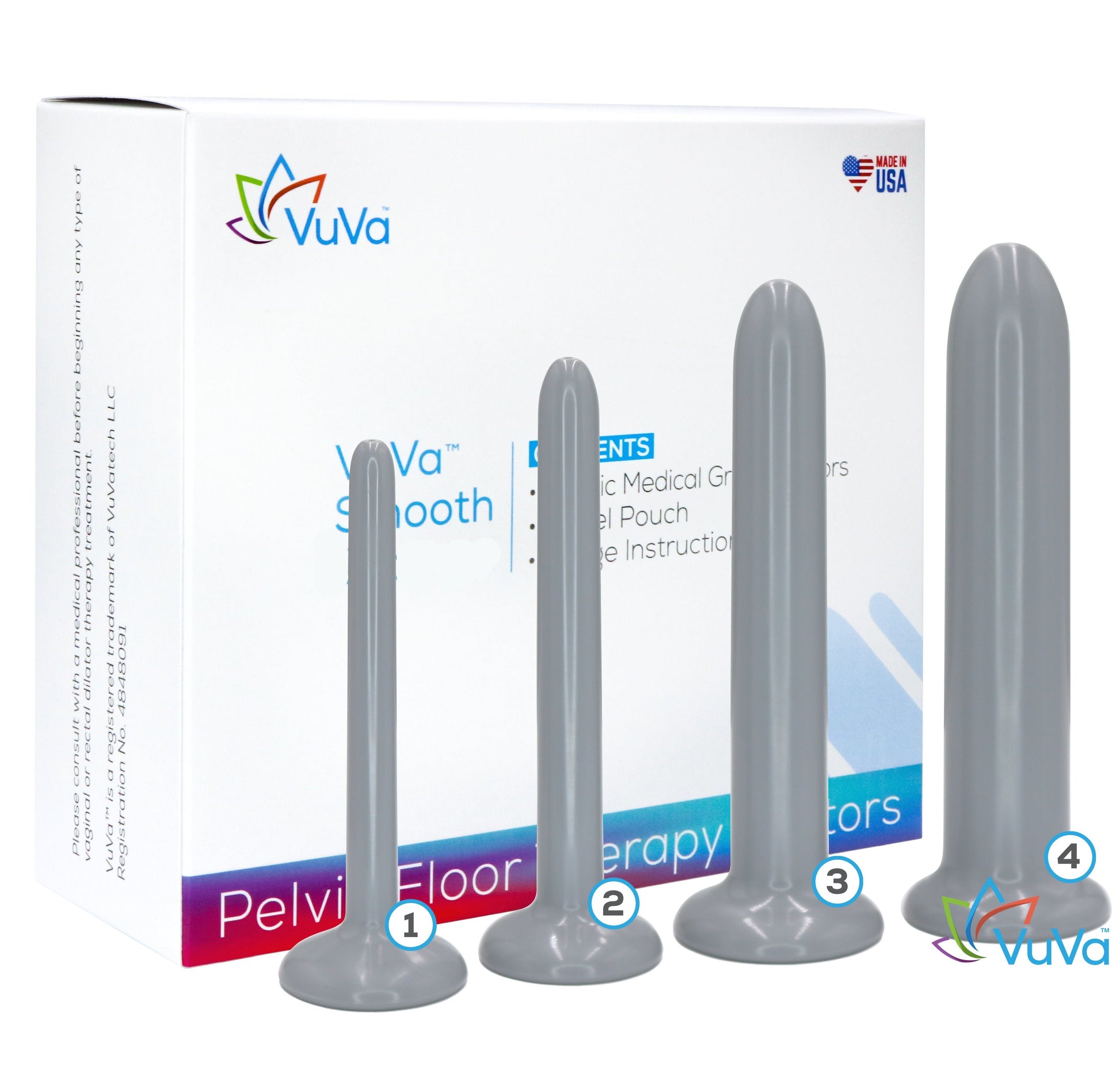 Small Unisex Smooth Rectal Set - Set of Four  Vuvatech Rectal Dilators and Anal Dilators Unisex  anal expanders